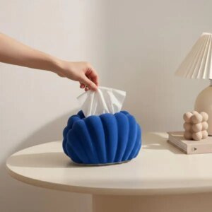 Shell Shape Tissue Box Holder — Wave Pattern Napkin Dispenser