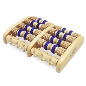 Wooden Foot Roller Massager — Manual Reflexology Therapy for Pain Relief