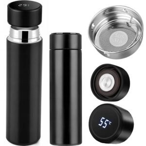 Temperature Display Thermos Bottle 500ml — Stainless Steel Insulated Flask with LED Lid